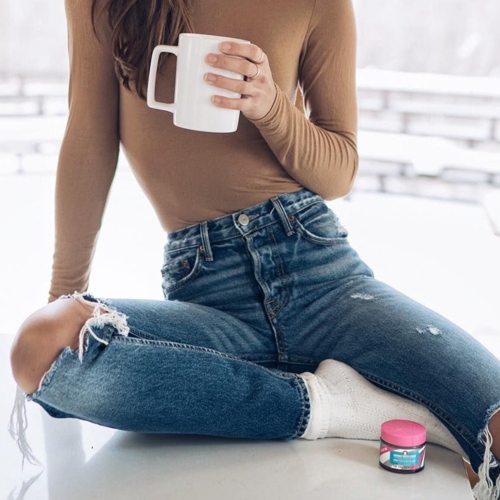 Girlfriend distressed jeans